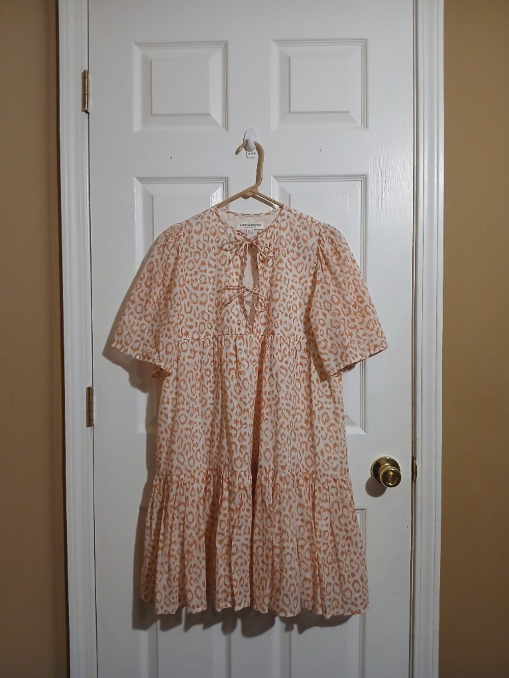 Emerson Fry India Collection Isla Organic Cotton Dress Women Leopard Size XS/S